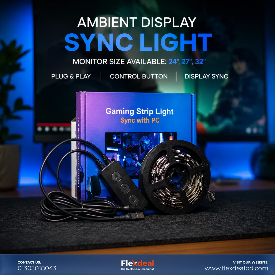 Monitor RGB Backlight LED Strip – USB Ambient Lighting for PC Gaming, Movie Setup