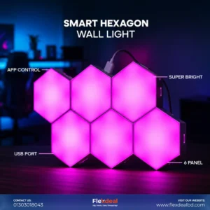 Smart RGB Hexagon Panel Light – APP Controlled LED Wall Lights for Gaming Room