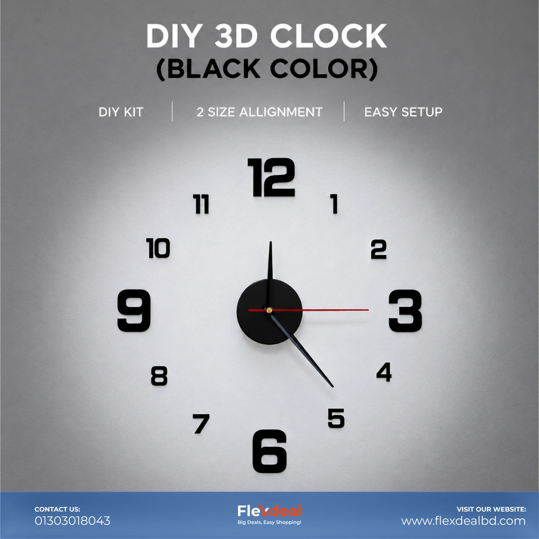 DIY 3D Wall Clock with Glow in the Dark | Silent Modern Acrylic Wall Clock
