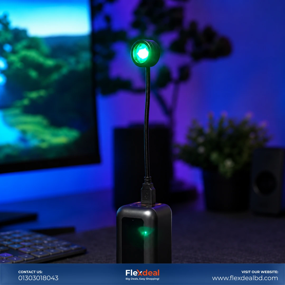 Mini USB Sunset Projection Lamp – Portable Mood Light for Bedroom, Desk & Photography