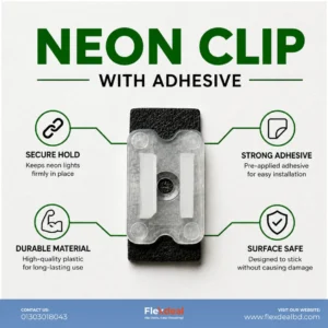 Neon Light Mounting Clip with 3M Adhesive – Strong LED Neon Strip Holder