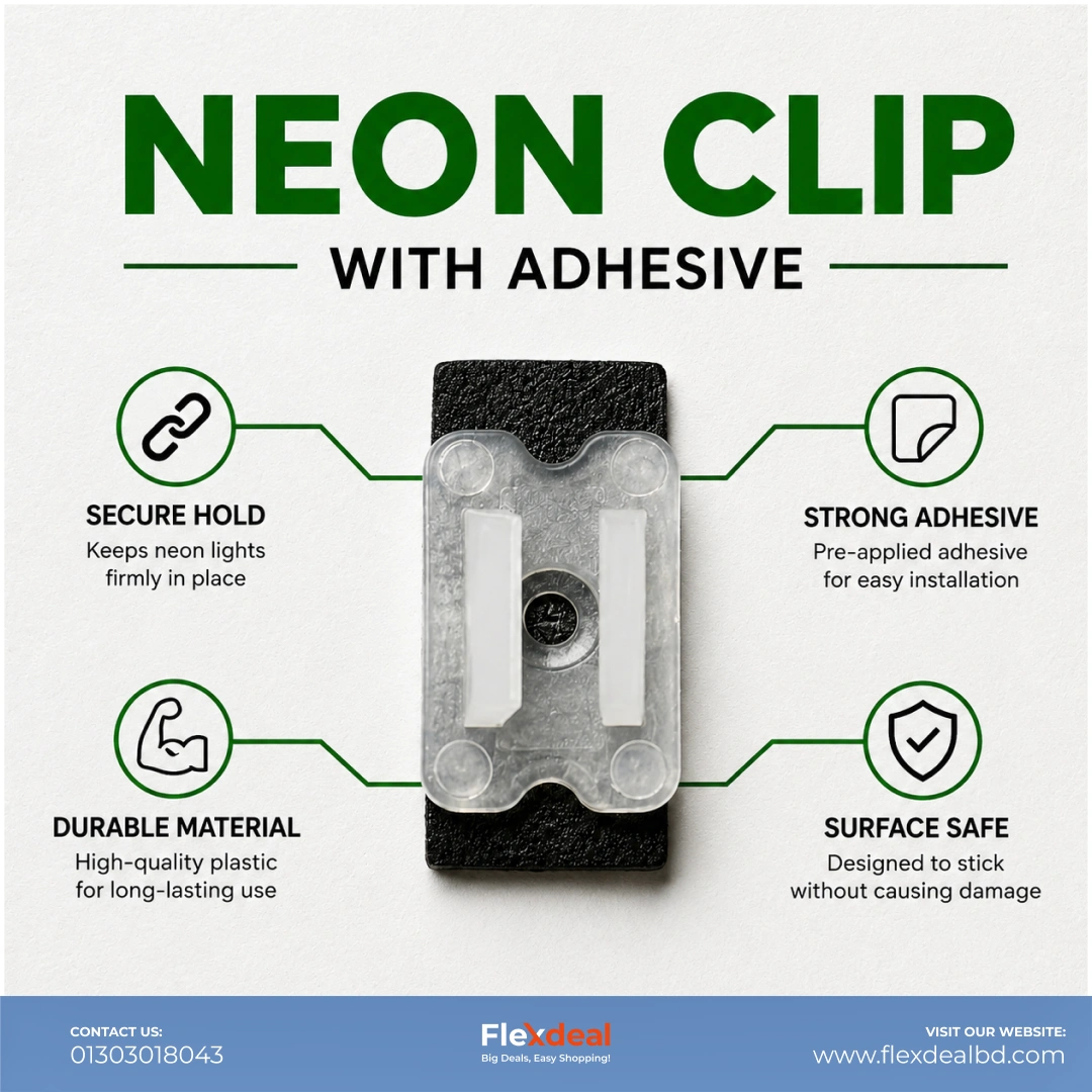 Neon Light Mounting Clip with 3M Adhesive – Strong LED Neon Strip Holder
