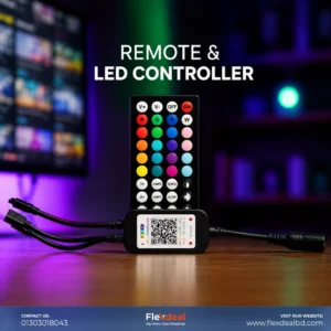 Smart RGB LED Controller with Bluetooth APP & 44-Key Remote for RGB Strip Lights