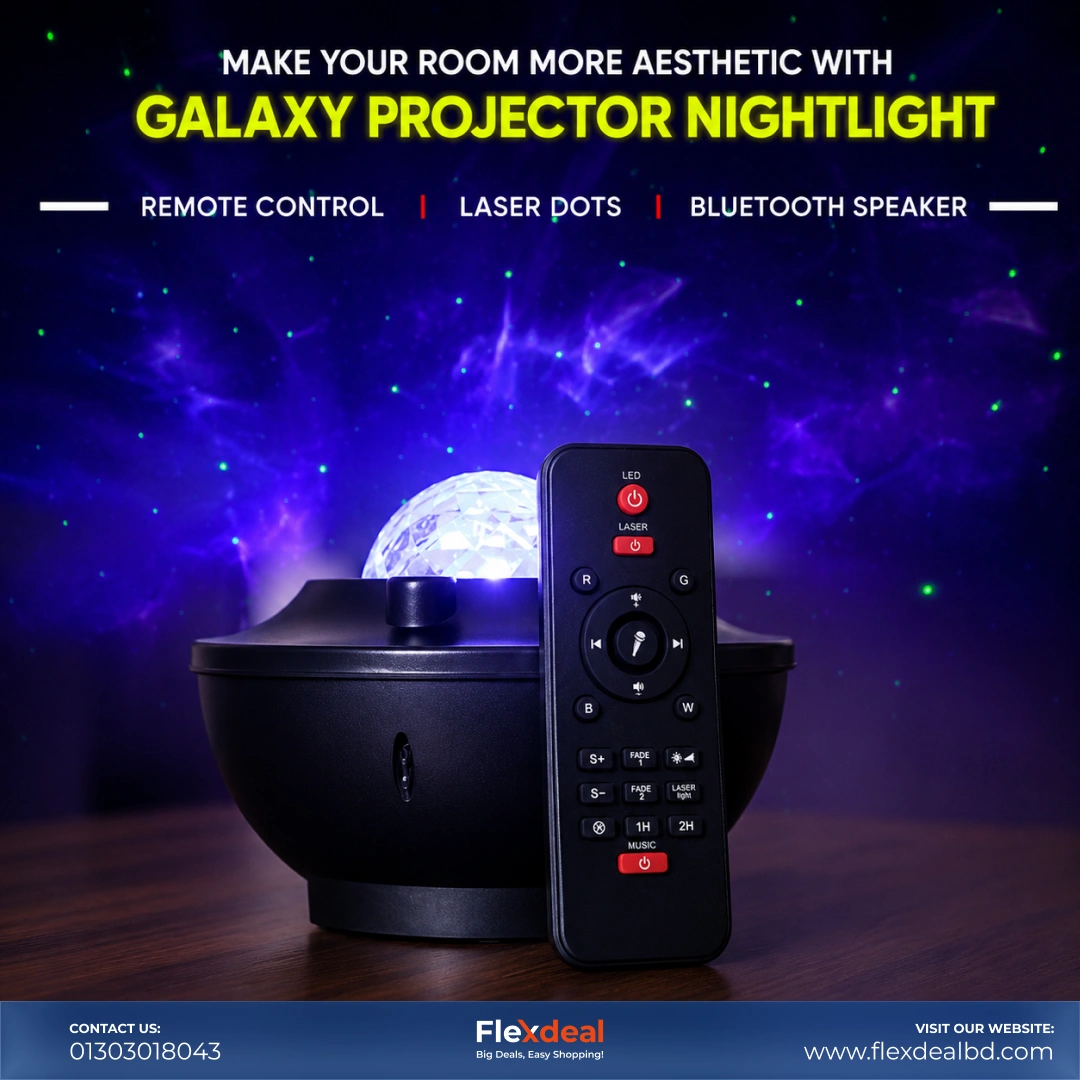 Galaxy Star Projector Light with Bluetooth Speaker & Remote Control
